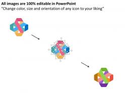 Colored ribbon design with icons flat powerpoint design
