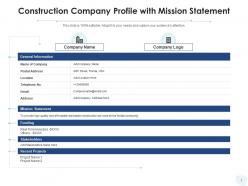 Company profile capital structure business information financial icon