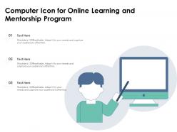 Computer icon for online learning and mentorship program