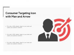 Consumer targeting icon with man and arrow
