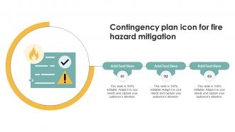 Contingency Plan Icon For Fire Hazard Mitigation