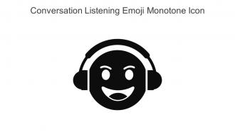 Conversation Listening Emoji Monotone Icon In Powerpoint Pptx Png And Editable Eps Format