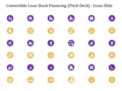 Convertible loan stock financing pitch deck icons slide ppt introduction