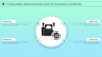 Corporate Data Backup Icon For Business Continuity