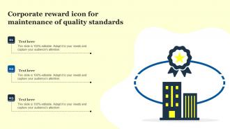 Corporate Reward Icon For Maintenance Of Quality Standards