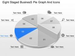 Cp eight staged business pie graph and icons powerpoint template