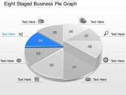 Cp eight staged business pie graph and icons powerpoint template