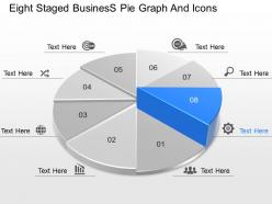Cp eight staged business pie graph and icons powerpoint template