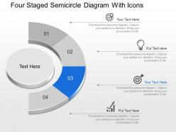 Cq four staged semicircle diagram with icons powerpoint template