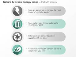 Cq four vertical green energy symbols ppt icons graphics