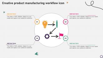 Creative Product Manufacturing Workflow Icon Ppt Template