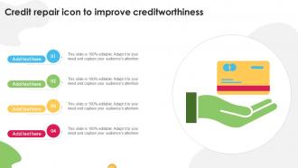 Credit Repair Icon To Improve Creditworthiness