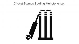 Cricket Stumps Bowling Monotone Icon In Powerpoint Pptx Png And Editable Eps Format