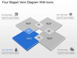 Ct four staged venn diagram with icons powerpoint template