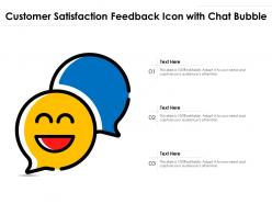 Customer satisfaction feedback icon with chat bubble