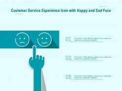 Customer service experience icon with happy and sad face
