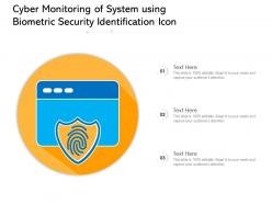 Cyber monitoring of system using biometric security identification icon