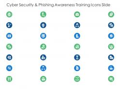Cyber security and phishing awareness training icons slide ppt designs