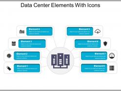 Data center elements with icons ppt presentation