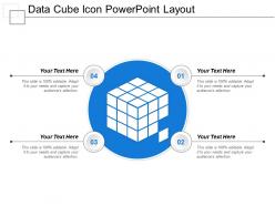 Data cube icon powerpoint layout