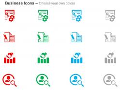Data management interface paper pencil calculator business deal seo business ppt icons graphics