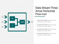 Data stream three arrow horizontal flow icon