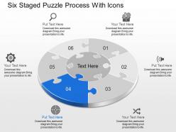 Dc six staged puzzle process with icons powerpoint template