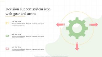 Decision Support System Icon With Gear And Arrow