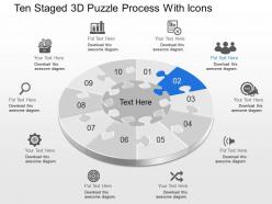 Dh ten staged 3d puzzle process with icons powerpoint template