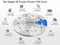Dh ten staged 3d puzzle process with icons powerpoint template