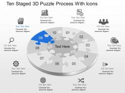 Dh ten staged 3d puzzle process with icons powerpoint template