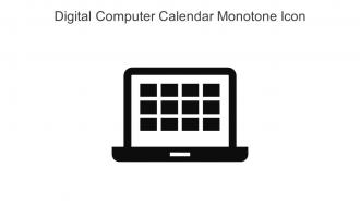 Digital Computer Calendar Monotone Icon In Powerpoint Pptx Png And Editable Eps Format