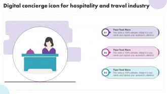 Digital Concierge Icon For Hospitality And Travel Industry Ppt Template