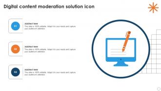 Digital Content Moderation Solution Icon Ppt Powerpoint