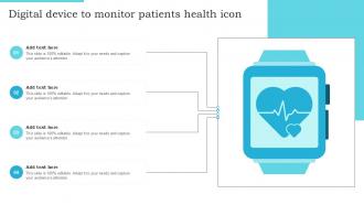 Digital Device To Monitor Patients Health Icon Ppt PowerPoint