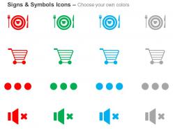 Dinner shopping no sound process ppt icons graphics