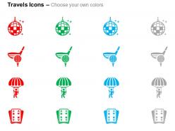 Disco adventure sport casino ppt icons graphics