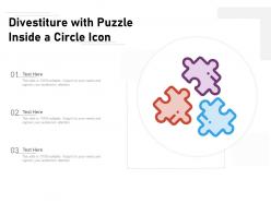 Divestiture with puzzle inside a circle icon