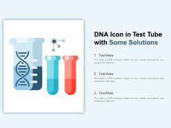 Dna icon in test tube with some solutions