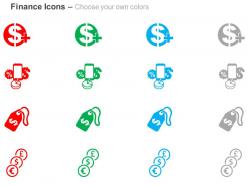 Dollar add mobile banking dollar tag currencies ppt icons graphics