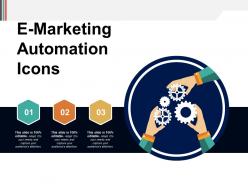 E marketing automation icons powerpoint slide graphics