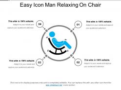 Easy icon man relaxing on chair