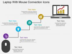 Eg laptop with mouse connection icons flat powerpoint design