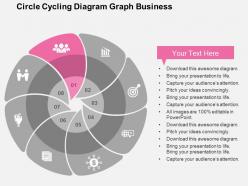 Eight staged circles with process icons flat powerpoint design