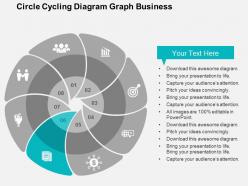 Eight staged circles with process icons flat powerpoint design