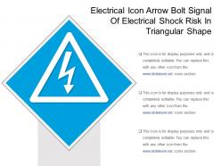 Electrical icon arrow bolt signal of electrical shock risk in triangular shape