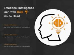 Emotional intelligence icon with bulb inside head