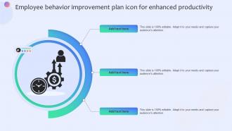 Employee Behavior Improvement Plan Icon For Enhanced Productivity Improvement Plan SS