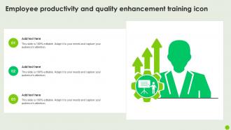 Employee Productivity And Quality Enhancement Training Icon Ppt Template