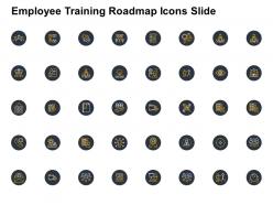 Employee training roadmap icons slide pillars ppt powerpoint presentation files